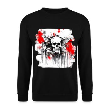Skull Splash Trash Polka Tattoo - Unisex Sweatshirt - black - Front - Alina (178cm) & Michal (187cm)