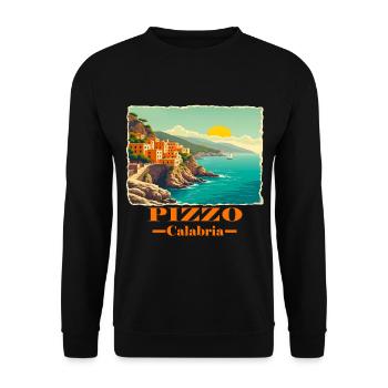 Pizzo Kalabrien orange - Unisex Pullover - Schwarz - Vorne - Alina (178cm) & Michal (187cm)