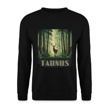 Taunus Hirsch - Unisex Pullover - Schwarz - Vorne - Alina (178cm) & Michal (187cm)