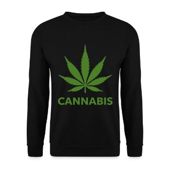 Cannabis Hemp Leaf Statement Green Look - Unisex Sweatshirt - black - Front - Alina (178cm) & Michal (187cm)