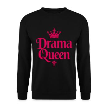 Drama Queen Krone Spruch - Unisex Pullover - Schwarz - Vorne - Alina (178cm) & Michal (187cm)