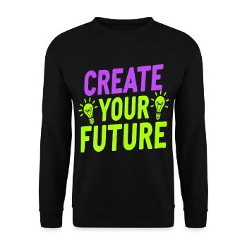 Create Your Future Glühbirne - Unisex Pullover - Schwarz - Vorne - Alina (178cm) & Michal (187cm)