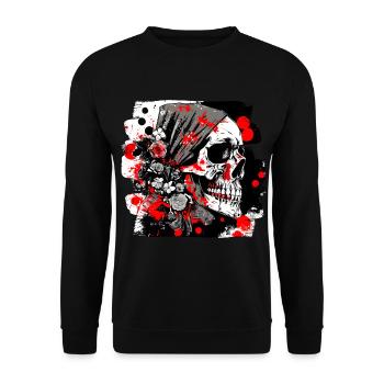 Skull Splash Trash Polka Tattoo - Unisex Sweatshirt - black - Front - Alina (178cm) & Michal (187cm)