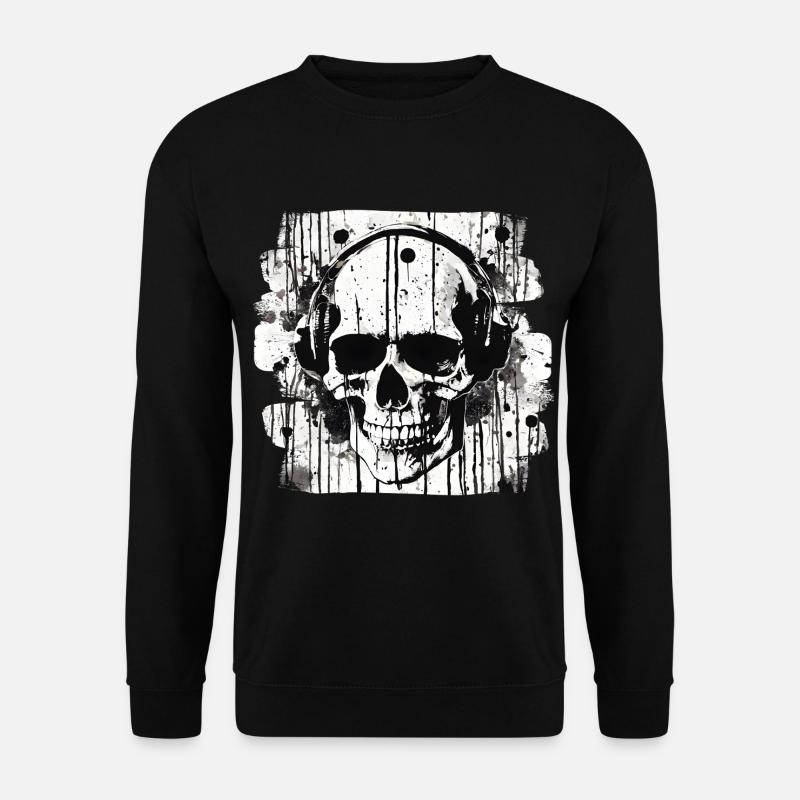 crâne éclaboussure trash polka tattoo - Sweat-shirt Unisexe - noir
