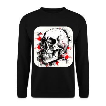 Skull Trash Polka Biker Culture - Unisex Sweatshirt - black - Front - Alina (178cm) & Michal (187cm)