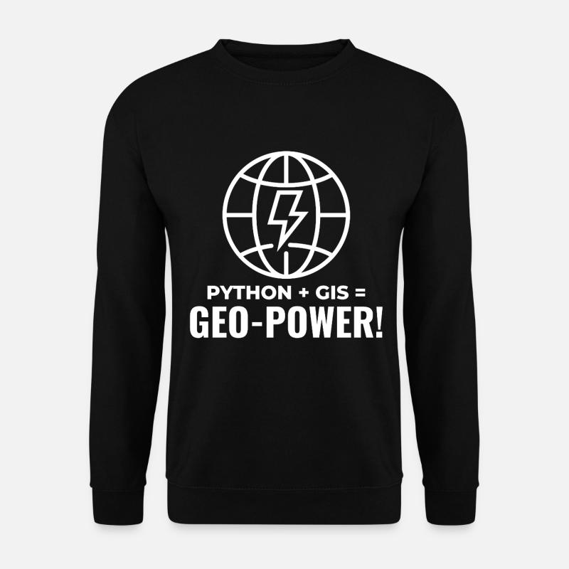 Python SIG Géo-Puissance Programmation Géospatial - Sweat-shirt Unisexe - noir