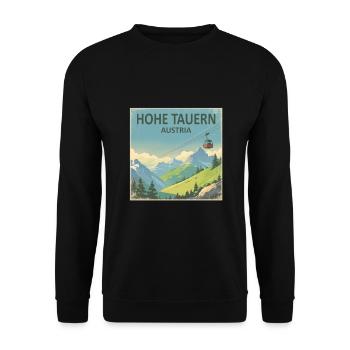 Hohe Tauern Österreich - Unisex Pullover - Schwarz - Vorne - Alina (178cm) & Michal (187cm)