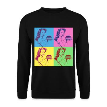 Baking Cake Baking Queen Baking Fairy Baker Pop Art - Unisex Sweatshirt - black - Front - Alina (178cm) & Michal (187cm)