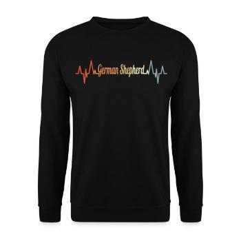 Schäferhund Pulsschlag - Unisex Pullover - Schwarz - Vorne - Alina (178cm) & Michal (187cm)