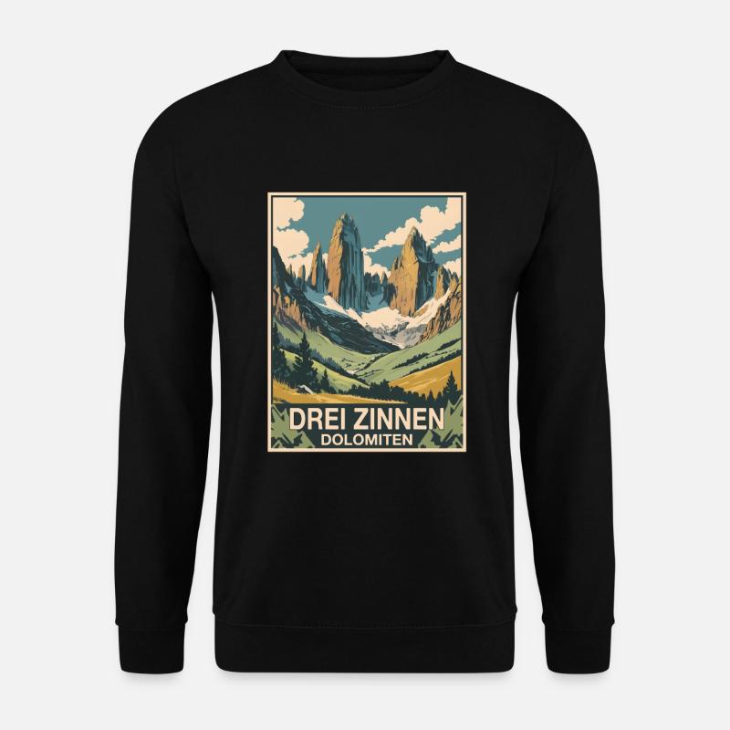 Trois Pics Dolomites - Sweat-shirt Unisexe - noir