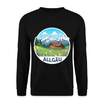 Allgäu Alps - Unisex Sweatshirt - black - Front - Alina (178cm) & Michal (187cm)