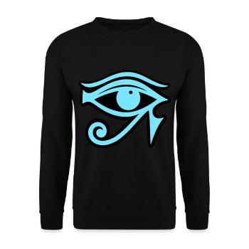 Symbole de l’œil d’Horus en Égypte - Sweat-shirt Unisexe - noir - Devant - Alina (178cm) & Michal (187cm)