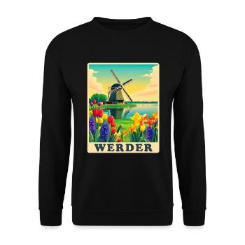 Werder Havel Windmühle - Unisex Pullover - Schwarz - Vorne - Alina (178cm) & Michal (187cm)