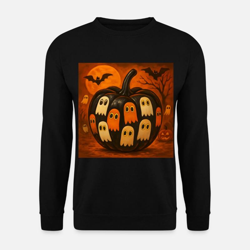 Spooky Pumpkin Ghosts Halloween Gift - Unisex Sweatshirt - black
