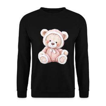 Mignon bébé ours en peluche - Sweat-shirt Unisexe - noir - Devant - Alina (178cm) & Michal (187cm)