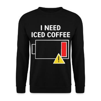 Kaffee Eiskaffee Koffein Espresso Barista Geschenk - Unisex Pullover - Schwarz - Vorne - Alina (178cm) & Michal (187cm)