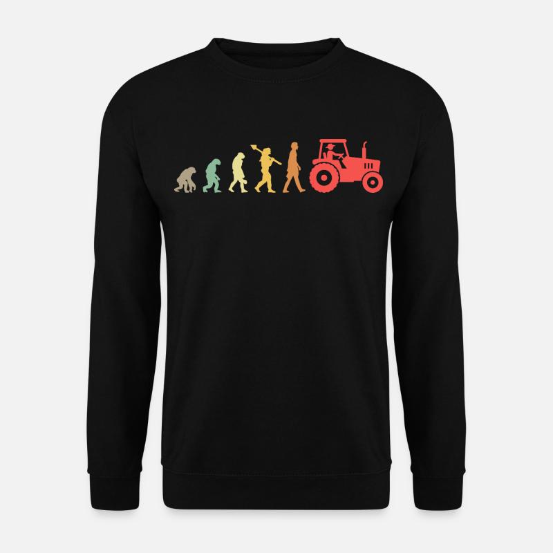 Evolution Tractor _ Farmer - Unisex Pullover - Schwarz