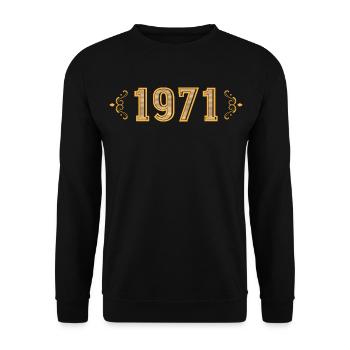 Legend since 1971 retro 1971 - Unisex Sweatshirt - black - Front - Alina (178cm) & Michal (187cm)