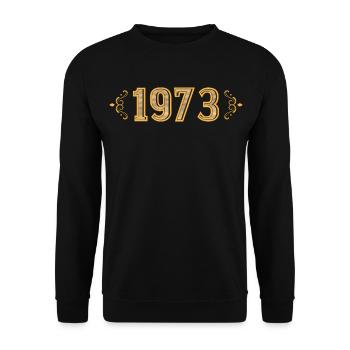 Legende seit 1973 retro 1973 - Unisex Pullover - Schwarz - Vorne - Alina (178cm) & Michal (187cm)