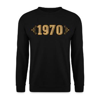 Legend since 1970 retro 1970's - Unisex Sweatshirt - black - Front - Alina (178cm) & Michal (187cm)
