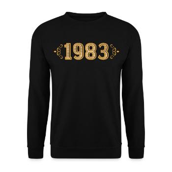 Legende seit 1983 Retro 1983 - Unisex Pullover - Schwarz - Vorne - Alina (178cm) & Michal (187cm)