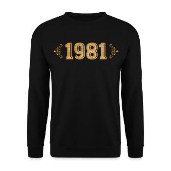 Legende seit 1981 Retro 1981 - Unisex Pullover - Schwarz - Vorne - Alina (178cm) & Michal (187cm)