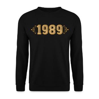 Legende seit 1989 Retro 1989 - Unisex Pullover - Schwarz - Vorne - Alina (178cm) & Michal (187cm)