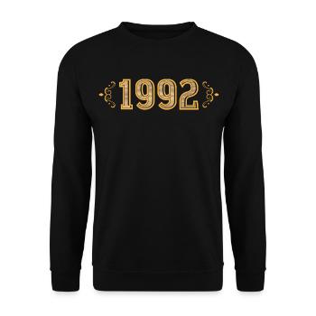 Legend since 1992 retro 1992 - Unisex Sweatshirt - black - Front - Alina (178cm) & Michal (187cm)