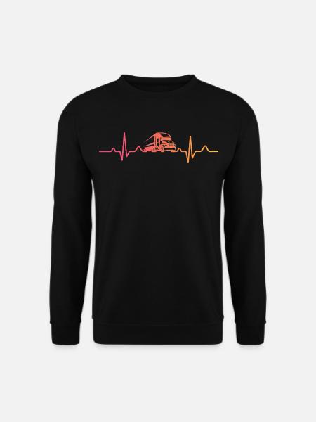 Trucker Sunset Heartbeat Trucker - Unisex Sweatshirt - black