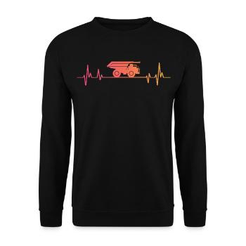 Sunset Dumper Heartbeat Truck - Unisex Sweatshirt - black - Front - Alina (178cm) & Michal (187cm)