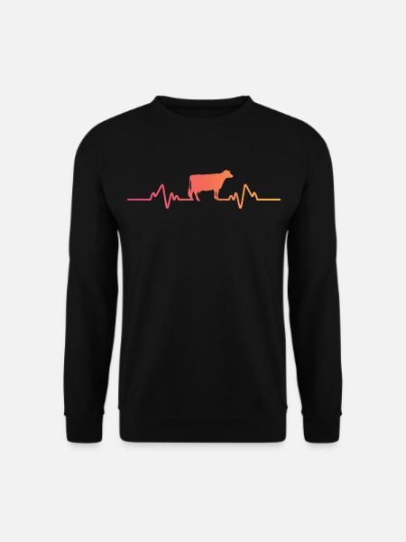 kühe Herzschlag kuh kühe - Unisex Pullover - Schwarz