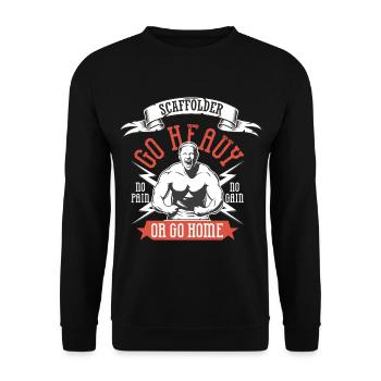 Échafaudage / GO HEAVY OU GO HOME - Sweat-shirt Unisexe - noir - Devant - Alina (178cm) & Michal (187cm)