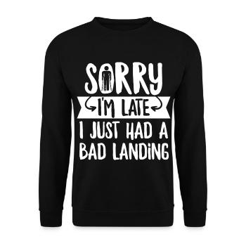 Beinbruch Spruch für Jemanden mit einem - Unisex Pullover - Schwarz - Vorne - Alina (178cm) & Michal (187cm)