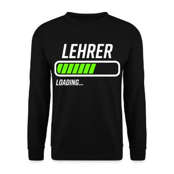 Lehrer Loading Ladebalken - Unisex Pullover - Schwarz - Vorne - Alina (178cm) & Michal (187cm)
