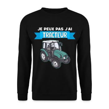 Tracteur agricole Humour Homme Enfant - Sweat-shirt Unisexe - noir - Devant - Alina (178cm) & Michal (187cm)