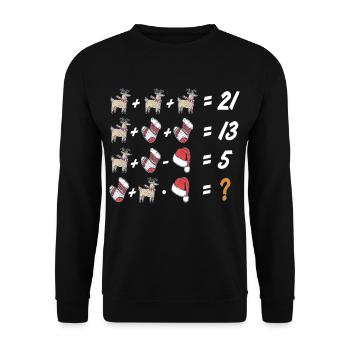 Ugly Xmas, Christmas, Math, Math Assignment - Unisex Sweatshirt - black - Front - Alina (178cm) & Michal (187cm)