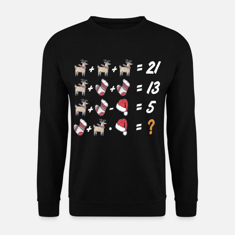 Noël moche, Noël, Math, Devoir de mathématiques - Sweat-shirt Unisexe - noir