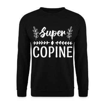 Super copine. cadeau copine. cadeau d'amour. - Sweat-shirt Unisexe - noir - Devant - Alina (178cm) & Michal (187cm)