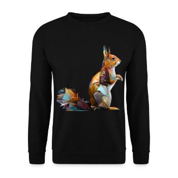 Écureuil Forêt Animaux Animaux Cadeau Art Tiermo - Sweat-shirt Unisexe - noir - Devant - Alina (178cm) & Michal (187cm)