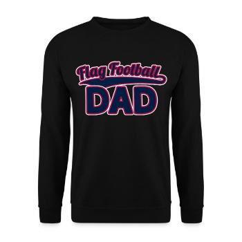 Flag Football Dad - Vater - Unisex Sweatshirt - black - Front - Alina (178cm) & Michal (187cm)