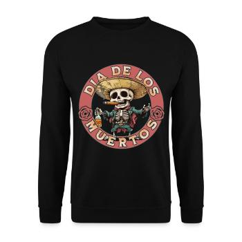 Dia De Los Muertos Totenkopf Totenschädel Tequilla - Unisex Pullover - Schwarz - Vorne - Alina (178cm) & Michal (187cm)