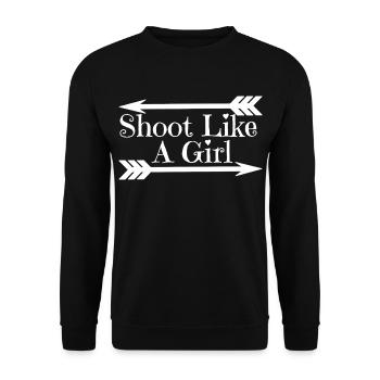 Archery Shoot Like A Girl - Unisex Sweatshirt - black - Front - Alina (178cm) & Michal (187cm)
