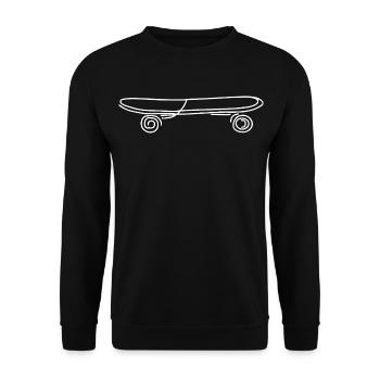 Skateboard Skizze - Unisex Pullover - Schwarz - Vorne - Alina (178cm) & Michal (187cm)