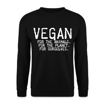 Vegan For The Animals - Unisex Sweatshirt - black - Front - Alina (178cm) & Michal (187cm)