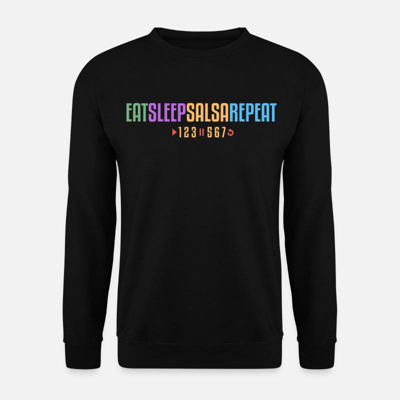 Eat Sleep Salsa Repeat – 123-567 - Unisex Sweatshirt - black