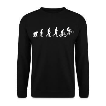 Evolution des BMX Action Fahrradfahrens - Unisex Pullover - Schwarz - Vorne - Alina (178cm) & Michal (187cm)
