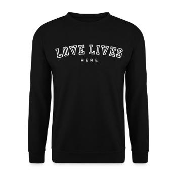 L’amour vit ici - Sweat-shirt Unisexe - noir - Devant - Alina (178cm) & Michal (187cm)