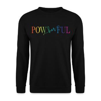 Powherful - Unisex Pullover - Schwarz - Vorne - Alina (178cm) & Michal (187cm)