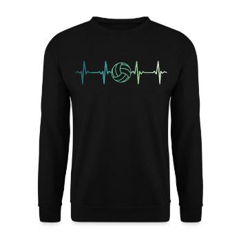 Volleyball heartbeat volleyball volleyball player - Unisex Sweatshirt - black - Front - Alina (178cm) & Michal (187cm)