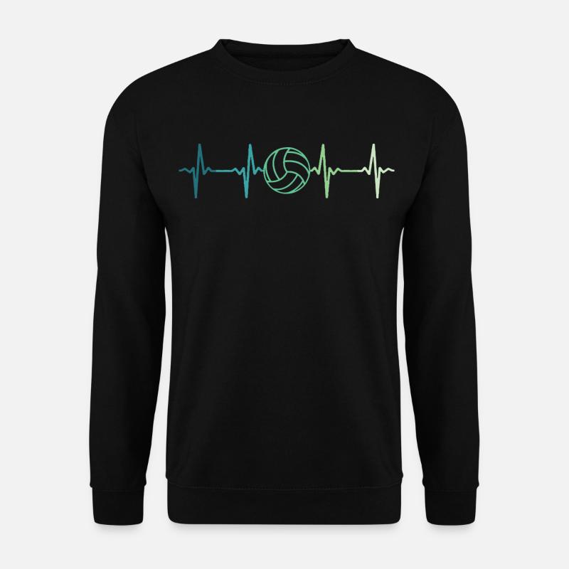 Volleyball-Herzschlag-Volleyballspieler - Unisex Pullover - Schwarz